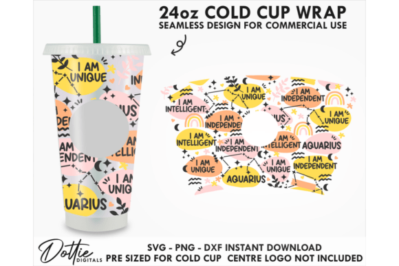Aquarius Star Sign SVG for Graphics & Tumbler Wraps