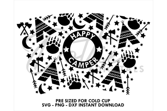 Camper Cold Cup SVG 24oz Graphics and Tumbler Wraps