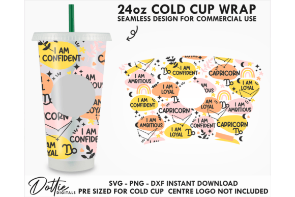 Capricorn Star Sign Cold Cup SVG: A Designer’s Take on Real Project Use