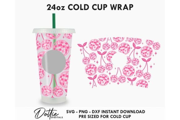 Cherry Disco Balls Cold Cup SVG 24oz: Graphics & Tumbler Wraps Review