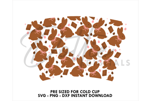 Choc Bunnies Cold Cup SVG 24oz: Tumbler Wraps Graphics