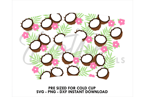 Coconuts Cold Cup SVG 24oz Graphics & Tumbler Wraps