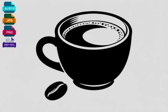 Coffee Cup SVG and Coffee Bean Clipart for Crafts and Graphics