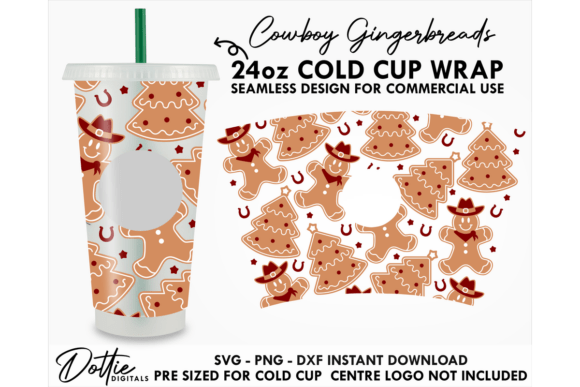 Cowboy Christmas Cold Cup Tumbler Wrap Graphics