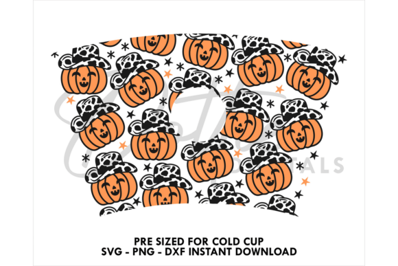 Cowboy Pumpkins Cold Cup SVG 24oz: Graphics for Tumbler Wraps
