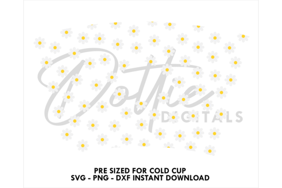 Daises Cold Cup SVG 24oz: Graphics & Tumbler Wraps