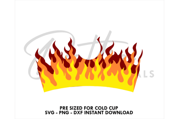 Flames Fire Cold Cup SVG 24oz: Graphics & Tumbler Wraps