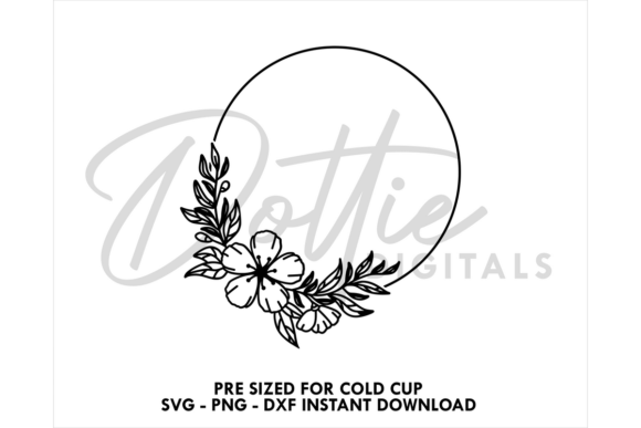 Floral Wreath Cold Cup SVG: Tumbler Wraps Graphics
