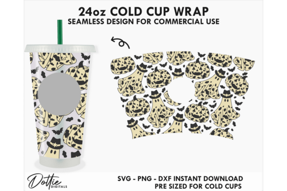 Halloween Cowboy Cold Cup SVG - Tumbler Wraps & Graphics