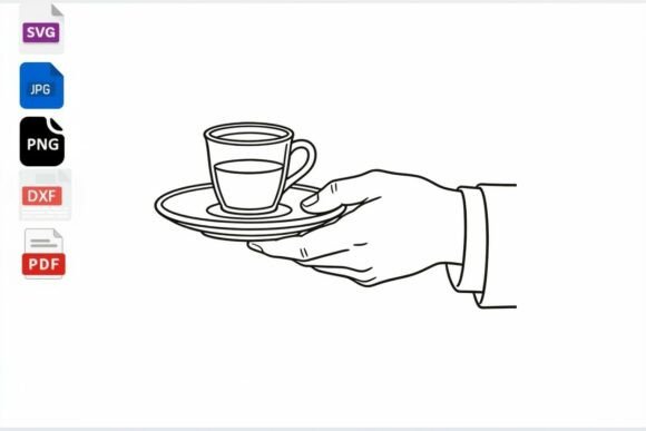 Hand Serving Coffee Cup SVG Clipart Review
