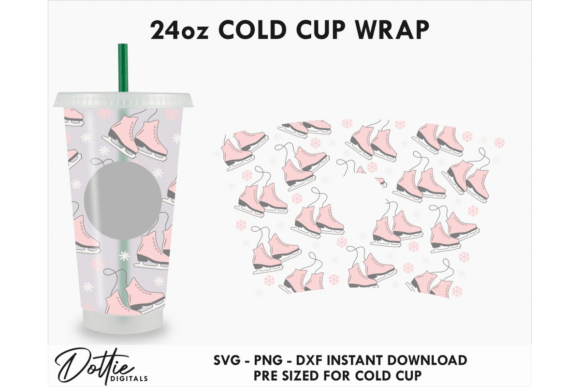 Ice Skates Christmas Cold Cup SVG 24oz: Graphics & Tumbler Wraps Review