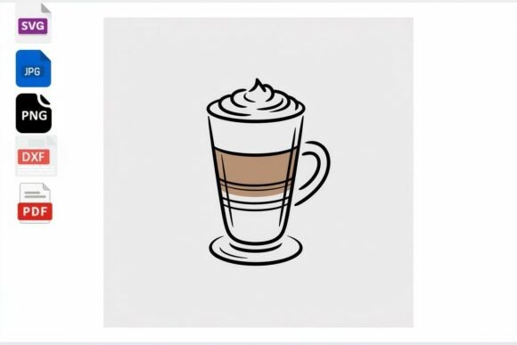 Latte Coffee Cup Graphics for Crafts & Design