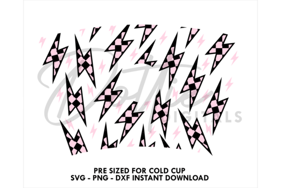 Lightning Bolts Cold Cup SVG: Graphics for Tumbler Wraps