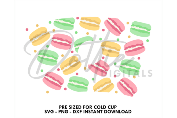 Macaroons Cold Cup SVG 24oz: Graphics & Tumbler Wraps