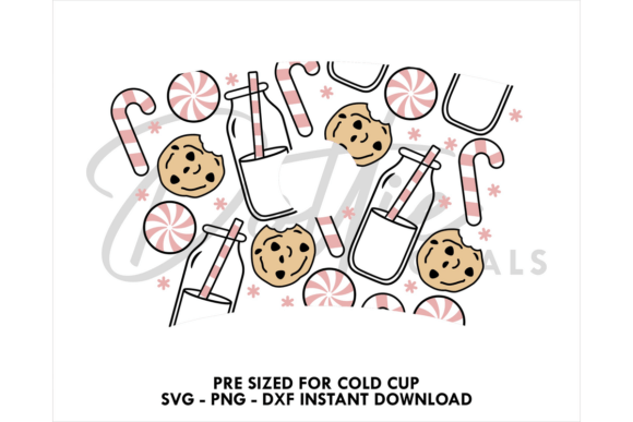 Milk Cookies Cold Cup SVG 24oz: Graphics & Tumbler Wraps