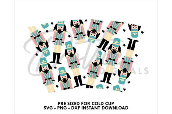 Nutcracker Christmas Cold Cup SVG: Tumbler Wraps & Graphics