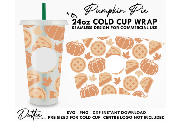 Pumpkin Pie Fall Cold Cup SVG Graphics for Tumbler Wraps