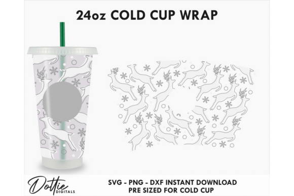 Reindeer Cold Cup SVG 24oz: Tumbler Wraps & Graphics Review