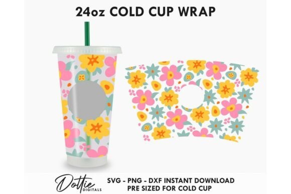 Retro Flowers Cold Cup SVG 24oz Review for Crafters