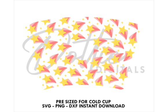 Shooting Star Cold Cup SVG 24oz: Tumbler Wraps Graphics