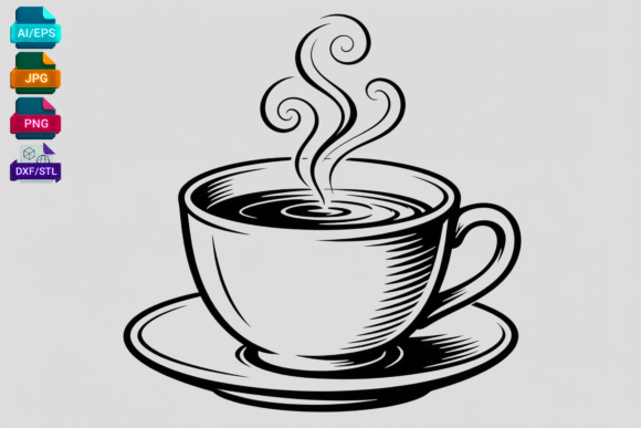 Steaming Coffee Cup SVG: Graphics & Crafts for Branding