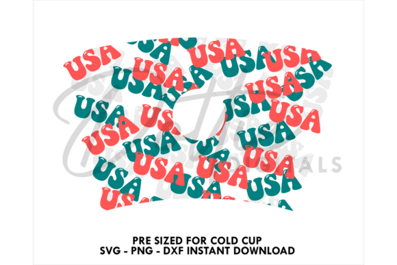 USA 4th July Cold Cup SVG 24oz Graphics for Tumbler Wraps