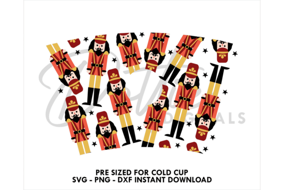 Xmas Nutcrackers Cold Cup SVG 24oz: Graphics & Tumbler Wraps