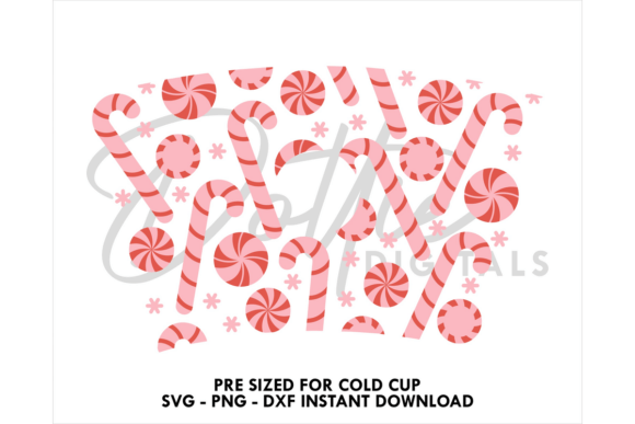 Xmas Peppermint Cold Cup SVG 24oz: A Graphics Asset for Tumbler Wraps